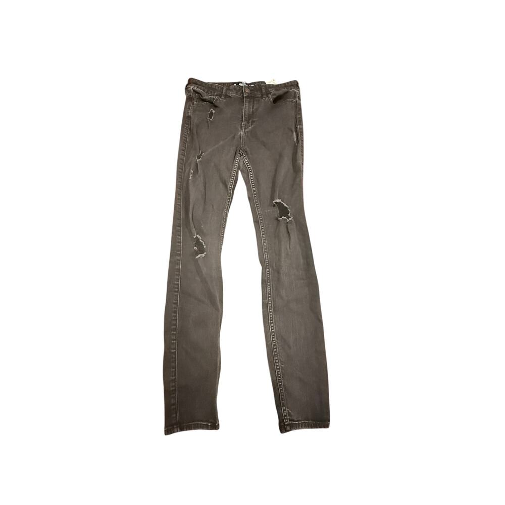 Hollister Women's Ripped High-Rise Super Skinny Jeans Black Denim Size 5R W27